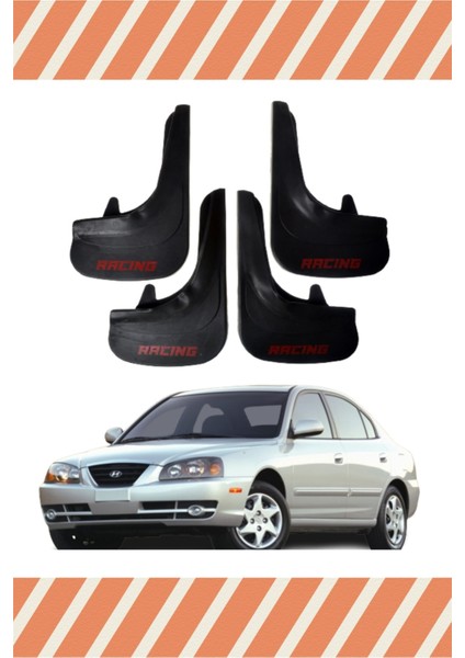 Hyundai Elentra 2002-2007 Racing Yazılı 4'lü Tozluk Çamurluk Paçalık