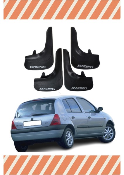 Renault Clio 2 Hb 1998-2006 Racing Yazılı 4'lü Tozluk Çamurluk Paçalık