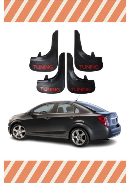 Chevolet Aveo Sd 2011 ve Sonrası Tunıng Yazılı 4'lü Tozluk Çamurluk Paçalık