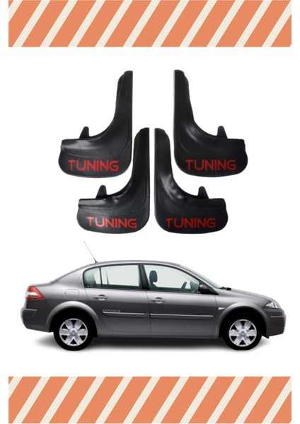 Renault Megane 2 Sd 2004-2010 Tunıng Yazılı 4'lü Tozluk Çamurluk Paçalık