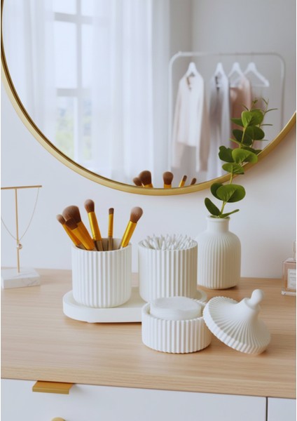 5 Parça Çok Amaçlı Makyaj Organizeri | Makyaj Pamuğu, Kulak Çubuğu, Bohem Banyo Düzenleyici indirimleri