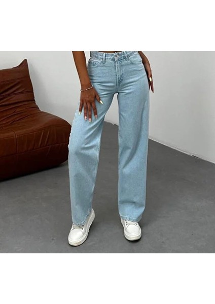 Büyük Beden Kadın Pantolon- Açık Mavi