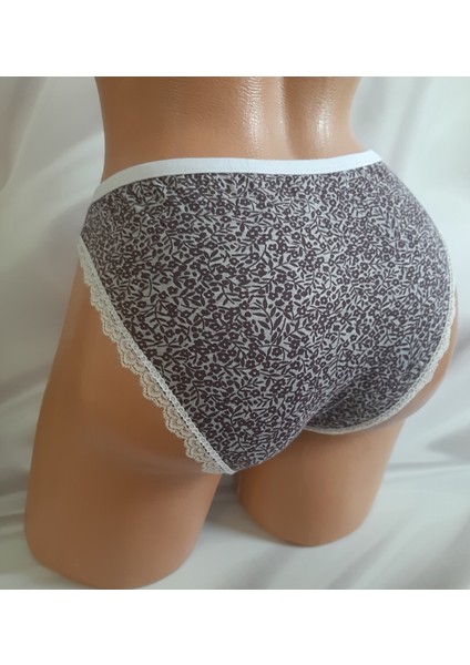 Çiçek Desenli Kenarları Dantelli Tutku Pamuklu Kadın Esther Külot %100 fırsatları