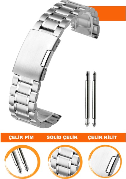 12mm-14mm-16mm-18mm-20mm-22mm-24mm saatlerle uyumlu metal saat kordonu kayışı m16pd3-s