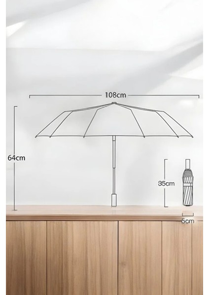 Şık ve Dayanıklı Otomatik Fonksiyonlu Fiber Tel Şemsiye, Siyah Renk. modelleri