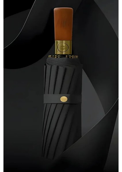 Şık ve Dayanıklı Otomatik Fonksiyonlu Fiber Tel Şemsiye, Siyah Renk. fırsatları