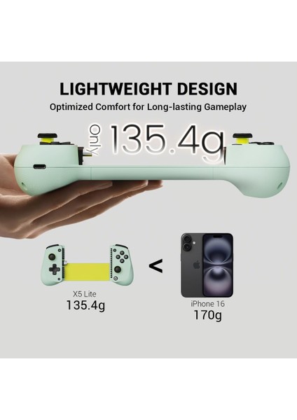 X5 Lite: Hall Efektli Çok Fonksiyonlu Usb-C Mobil Oyun Kontrolcüsü (Android, iPhone 15/16, iPad Mini 7 Uyumlu) fiyatları