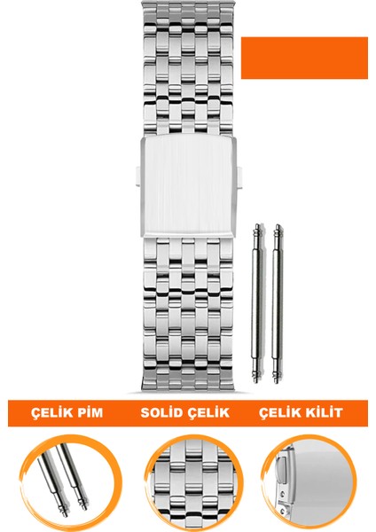 12mm-14mm-16mm-18mm-20mm-22mm-24mm saatlerle uyumlu metal saat kordonu kayışı m16pd1-s