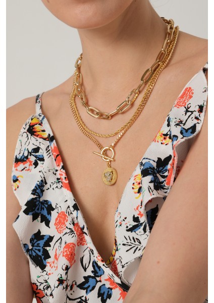 Gold Üçlü Kolye fiyatları