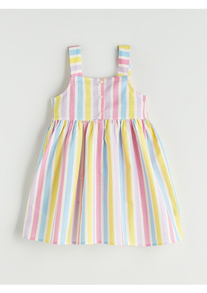 Yeni Sezon Kare Yaka Kız Çocuk Keten Elbise fiyatları