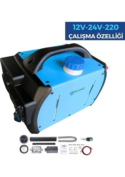 Ranio Portatif Dizel Isıtıcı Çanta Tip(Seyyar Webasto Müadili ) 12V 24V 220V Çalışır