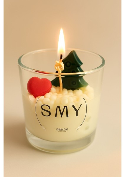 smydesign Cam Bardak Yılbaşı Mum