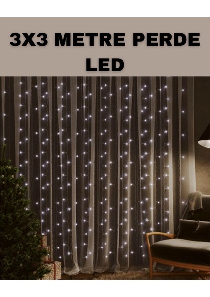 3x3 LED Şelale Perde Işık Kutlama ve Dekor Aydınlatması