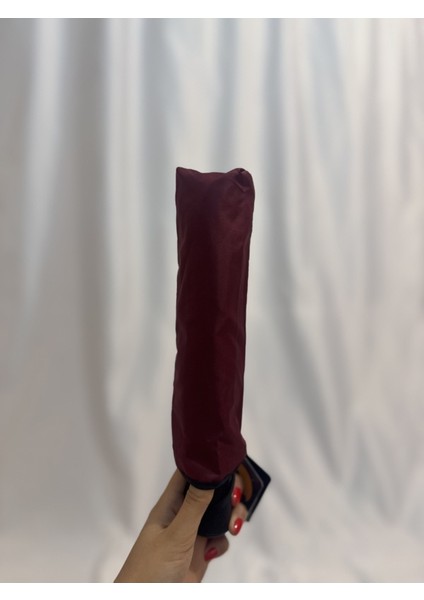 Bordo 8 Telli Otomatik Rüzgar Dayanıklı Düz Renk Şemsiye modelleri