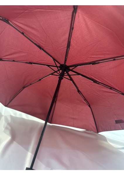 Bordo 8 Telli Otomatik Rüzgar Dayanıklı Düz Renk Şemsiye fırsatları