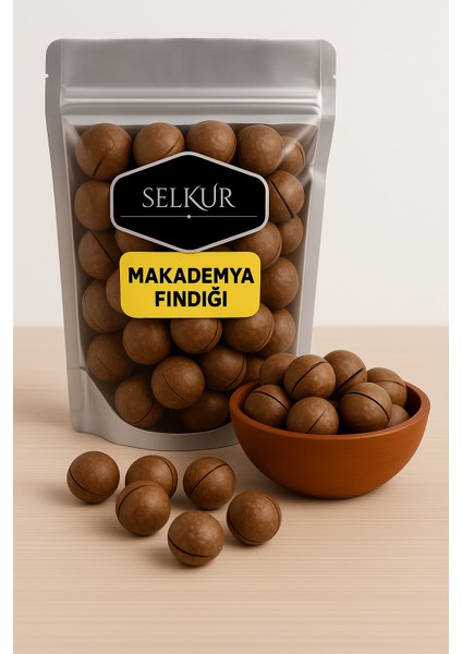 Kabuklu Kavrulmuş Makademya Fındığı 1kg(Açacak Aparatı Ile)