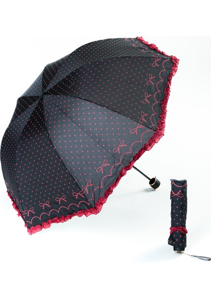 Şık ve Hafif Kadın Şemsiyesi, Beyaz Renk, Pratik Kullanım, Şıklık ve Koruma Sağlar.