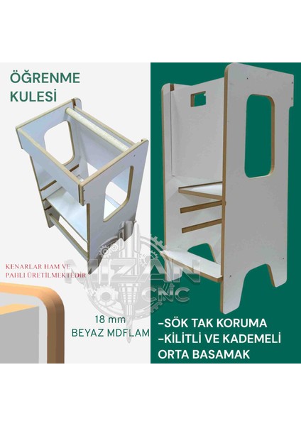 MZN Ahşap Çocuk Öğrenme Kulesi