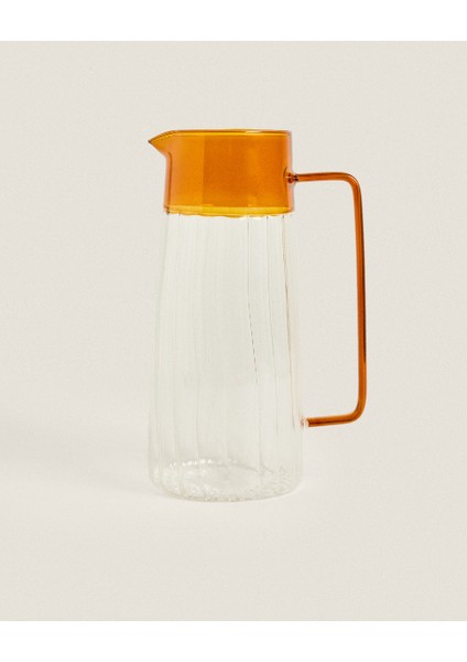 Turuncu Detaylı Cam Sürahi 1600 ml