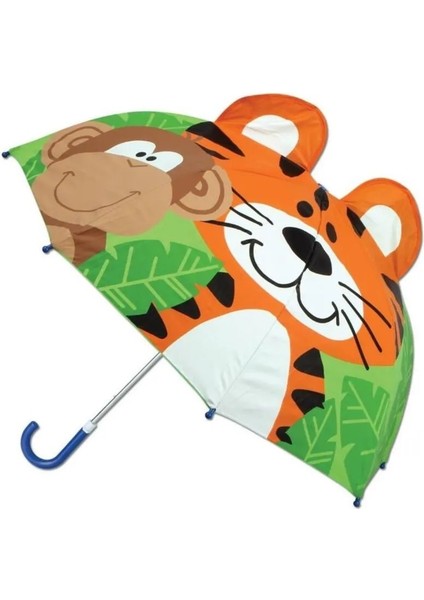 Çocuklar Için Renkli Desenli Katlanabilir Sevimli Şemsiye