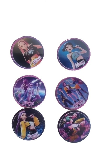 6'lı Lisanslı K-Pop Hunterix Demon Hunters Iblis Avcıları Yaka Çanta Rozeti Pin - Orijinal Fan Aksesuarı - Yüksek Kalite Koleksiyon Ürünü