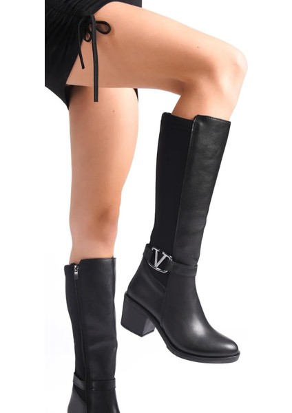 Kadın Sabina Siyah Tokalı Topuklu Dalgıç Çizme fiyatları