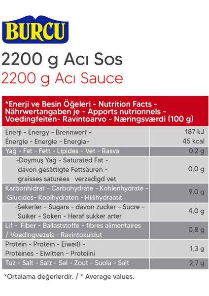 Acı Sos 2200 gr x 3 Adet modelleri