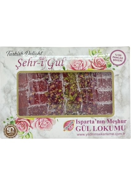 Şehr-I Gül 450 Gr. Yapraklı Gül Lokumu