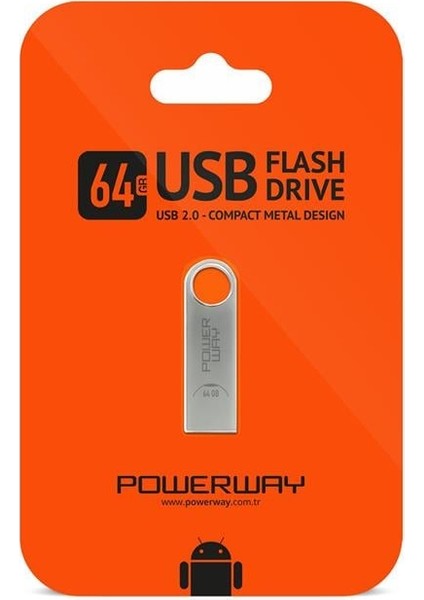 Powerway 64 GB Metal USB 2.0 Flash Bellek
