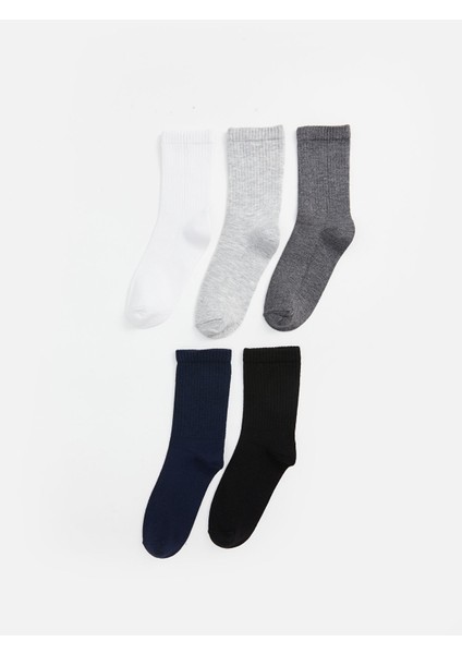 Yeni Sezon Erkek Çocuk Bambu Soket Çorap 5'li