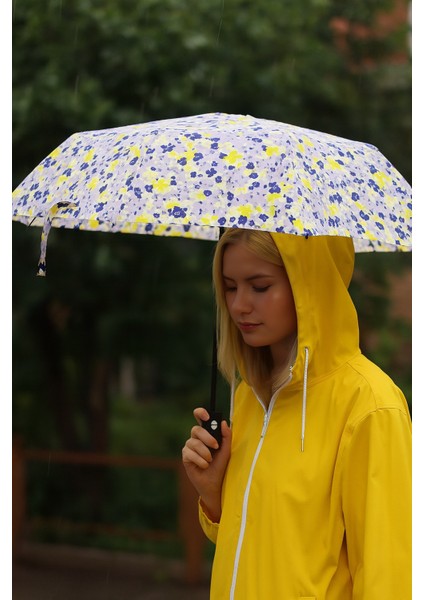 Renkli Çiçek Desenli Otomatik Kadın Şemsiye, Fiber Tel Kılıfıyla Şık ve Pratik fiyatları