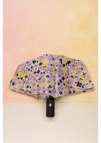 Renkli Çiçek Desenli Otomatik Kadın Şemsiye, Fiber Tel Kılıfıyla Şık ve Pratik modelleri