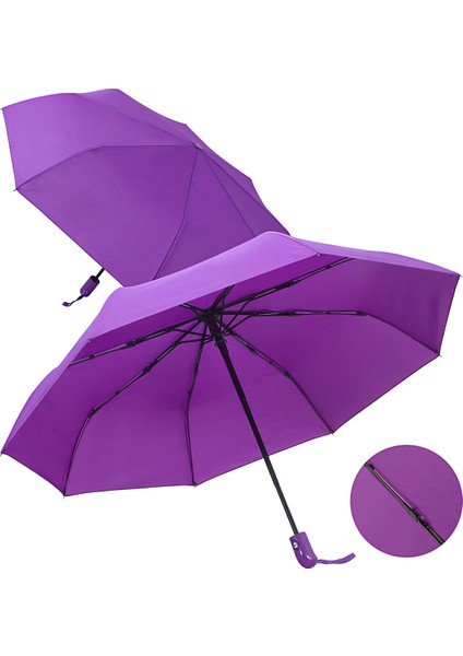 Mor Tam Otomatik Rüzgara Dayanıklı Şemsiye, Şık ve Kullanışlı Güçlü Tasarım modelleri