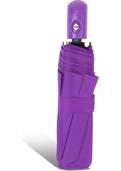 Mor Tam Otomatik Rüzgara Dayanıklı Şemsiye, Şık ve Kullanışlı Güçlü Tasarım