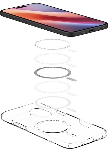 Apple iPhone 16 Plus Uyumlu Magesafe Wireless Şarj Özellikli Şeffaf Silikon Kılıf fiyatları