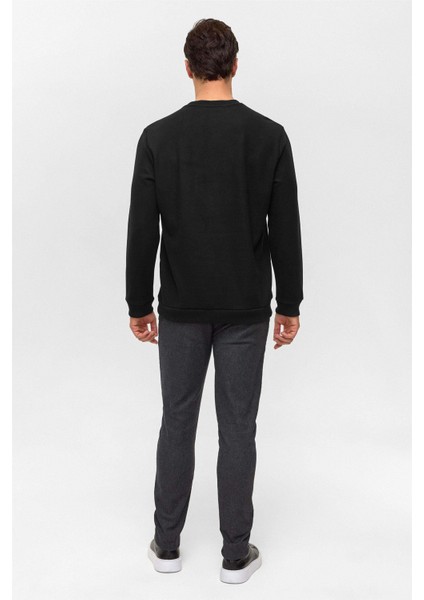 O Yaka Selanik Siyah Erkek Sweatshirt SW2013700013 indirimleri
