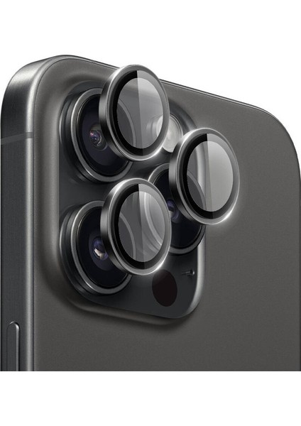 Apple iPhone 16 Pro - Pro Max Metal Çerçeveli Kamera Koruma Lensi