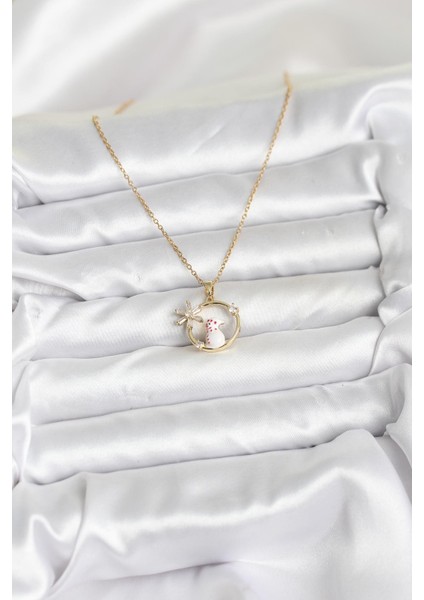 316L Çelik Zincir Gold Zirkon Taşlı Yılbaşı Temalı Kadın Kolye fiyatları