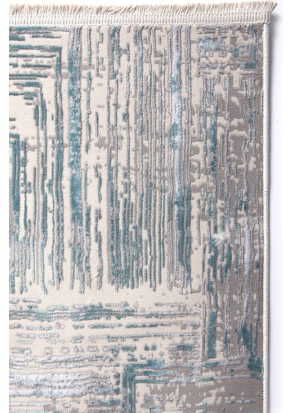 Madrid 1005 Mavi Halı Kilim Kaymaz Taban Salon Mutfak Kesme Yolluk Makine Halısı