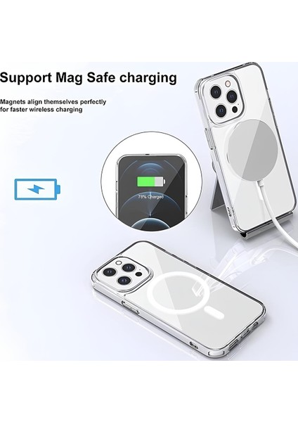 Apple iPhone 16 Pro Max Uyumlu Magesafe Wireless Şarj Özellikli Şeffaf Silikon Kılıf indirimleri