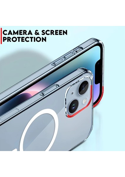 Apple iPhone 16 Pro Max Uyumlu Magesafe Wireless Şarj Özellikli Şeffaf Silikon Kılıf