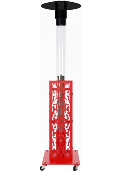 Retro Kırmızı Tekerlekli Lazer Korumalı Füze Pelet Soba