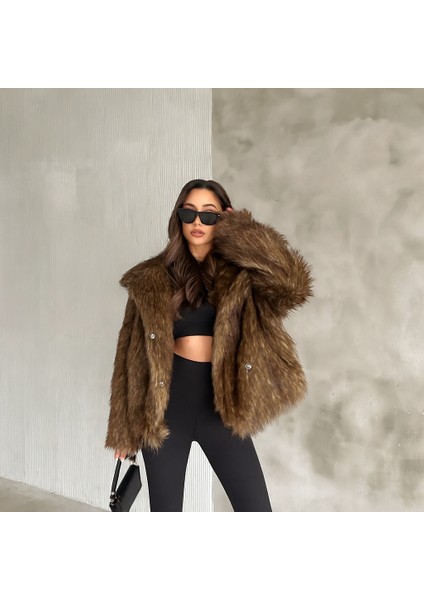 Kadın Kılçıllı Suni Kürk Çıt Çıt ve Cep Detaylı Mont fiyatları