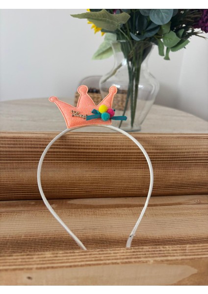 Kız Çocuk Ince Prenses Model Taç Somon Rengi fiyatları