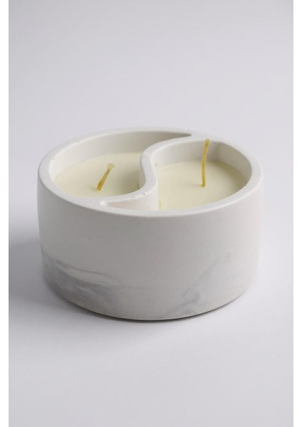 Yin Yang Mermer Desenli Dekoratif Beton Mum –palm Wax Vegan El Yapımı Mum modelleri