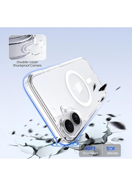 Apple iPhone 16 Uyumlu Magesafe Wireless Şarj Özellikli Şeffaf Silikon Kılıf indirimleri