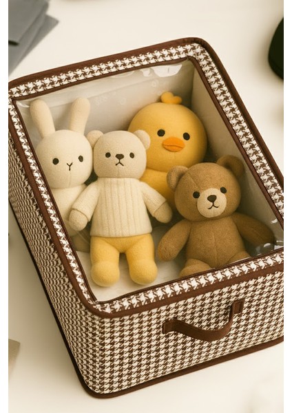 Dolap Düzenleyici Kazayağı Desenli | 1 Adet | Çelik Destekli Fermuarlı Pencereli Kıyafet Organizeri indirimleri