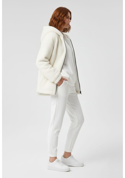 Kadın Kapşonlu Fermuarlı Peluş Mont Ceket fiyatları