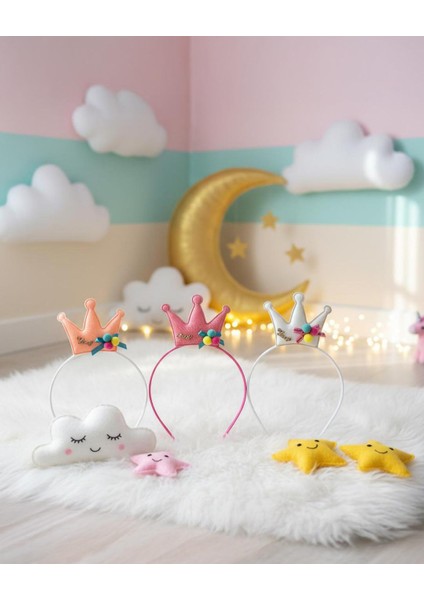 Kız Çocuk Ince Prenses Model Taç Fuşya