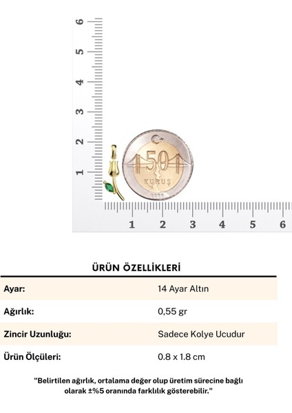 Minik Lale 14 Ayar Altın Kolye Ucu indirimleri